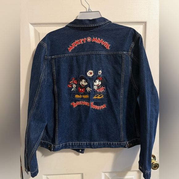 Disney Store Exclusive Mickey & Minnie Women’s Embroidered Jean Jacket - Picture 1 of 13